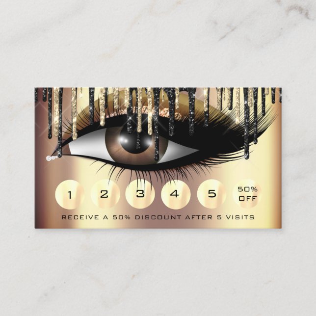 Carte De Visite Loyauté 6 Punch maquillage Eyelash Extensions (Devant)