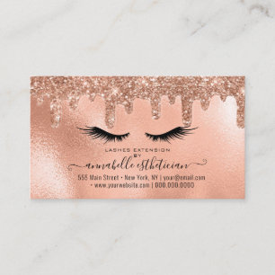 Carte De Visite Loyauté de l'extension Eyelash Gold Blush Parties 