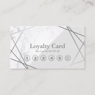 Carte De Visite Loyauté géométrique minimaliste en marbre gris