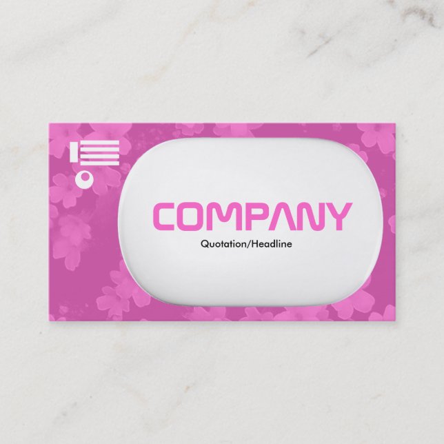 Carte De Visite Lozenge 3d - Fleurs - Rose (Devant)