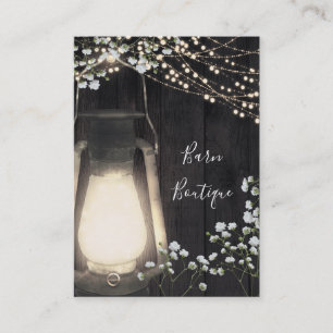 Carte De Visite Lumière de lanterne rustique et fleurs de bébé's b