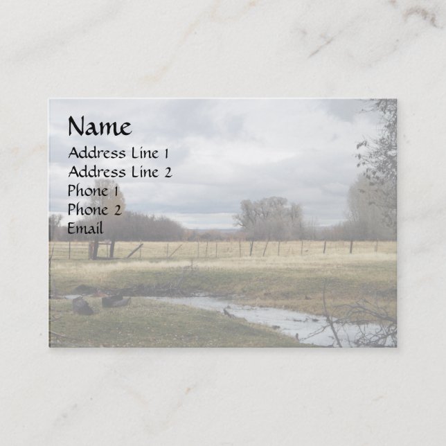 Carte De Visite Lumière de matin sur le pâturage arrière (Devant)