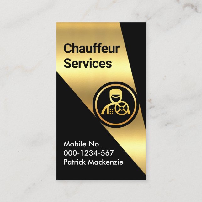 Carte De Visite Lumière Or Sur Le Chauffeur (Devant)