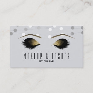 Carte De Visite Lumières Argentées Maquillage Cils Beauté Spa