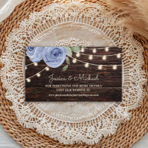 Carte De Visite Lumières de chaîne en bois rustique mariage floral