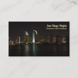 Carte De Visite Lumières de la ville de la baie de San Diego