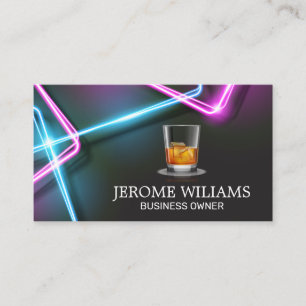 Carte De Visite Lumières de Neon   Boisson Whiskey