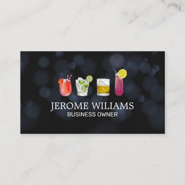 Carte De Visite Lumières du livre | Cocktails mixtes (Devant)