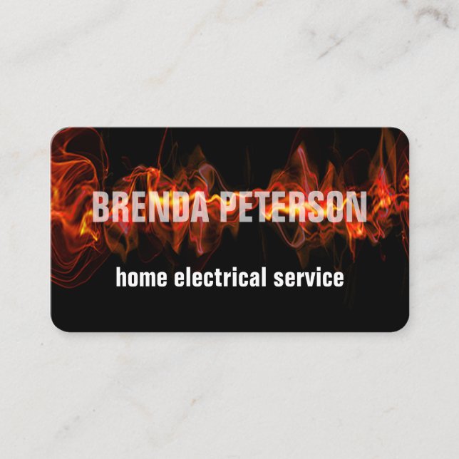 Carte De Visite Luminous Your Name Electrical Services (Devant)