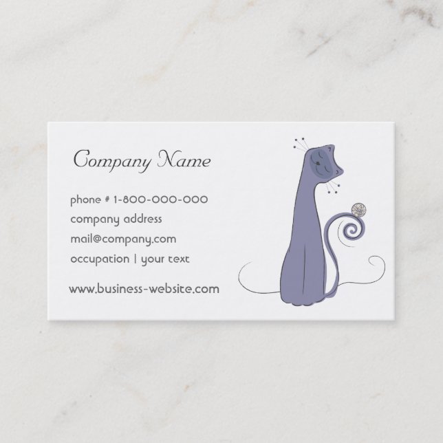 Carte de visite lunatique de chat (Devant)