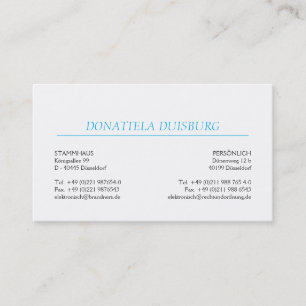 Carte De Visite Lune bleu pastel