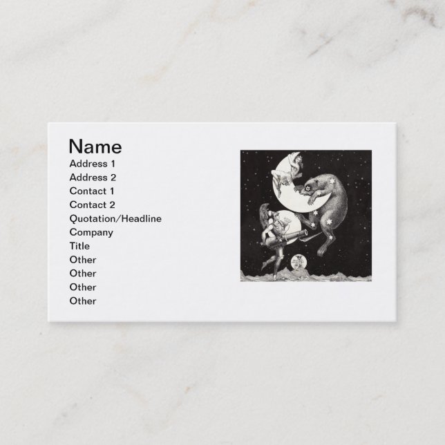 Carte De Visite Lune céleste ciel Univers Dieu Nuit Illustration (Devant)