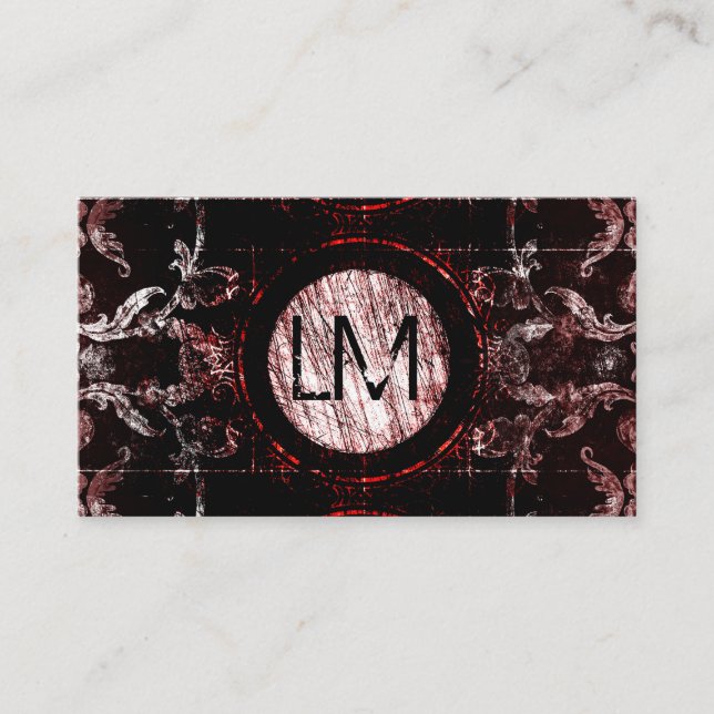 Carte De Visite Lune gothique rouge et noire (Devant)
