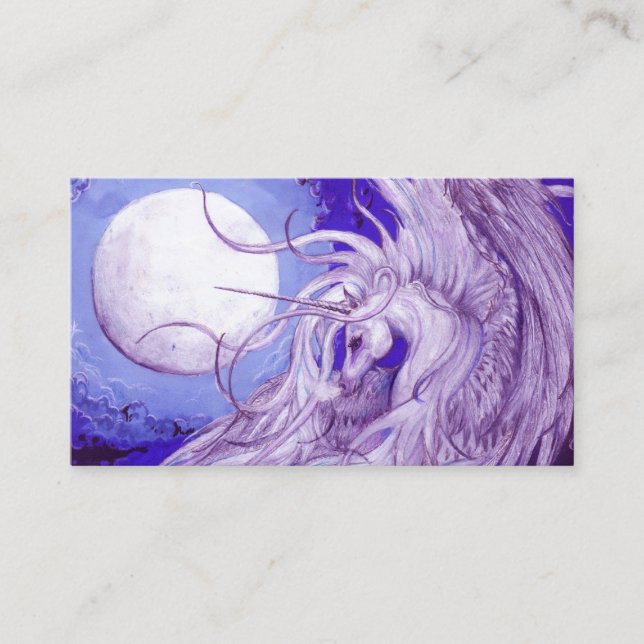 Carte De Visite Lune mignonne Luna de poney de cheval de Pegasus (Devant)