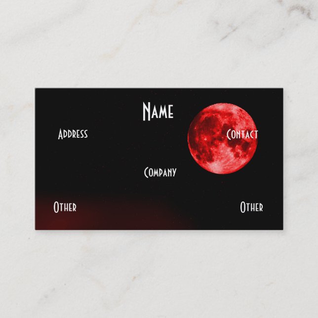 Carte De Visite Lune rouge (Devant)
