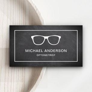 Carte De Visite Lunettes Blanches Tableau Noir Optométriste Ophtal