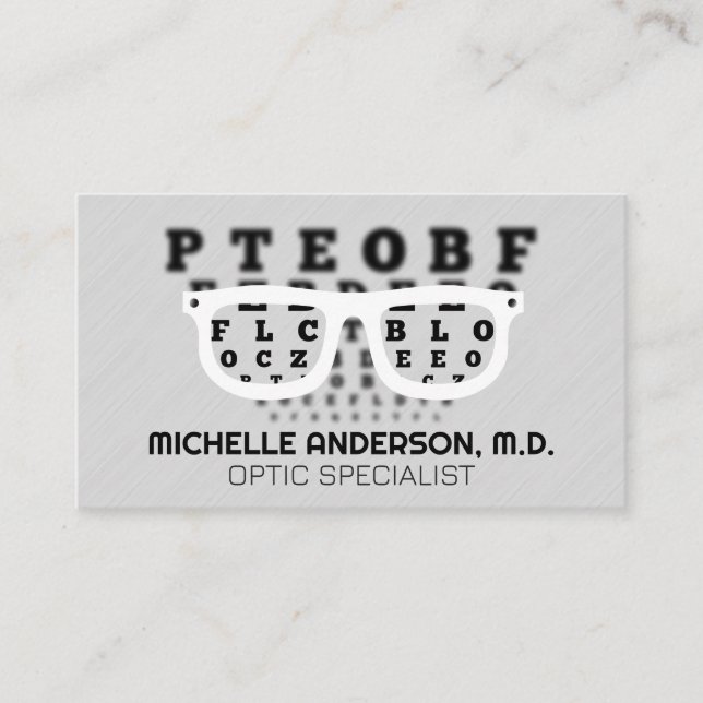 Carte De Visite Lunettes de prescription | Examen ophtalmologique  (Devant)