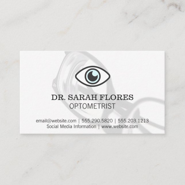 Carte De Visite Lunettes de prescription | Icône oeil (Devant)