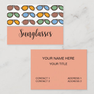 Carte De Visite Lunettes de soleil Coloré Lunettes de soleil d'été