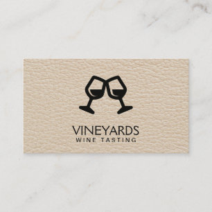 Carte De Visite Lunettes de vin Toast Cuir