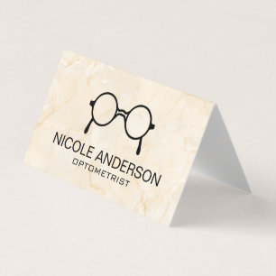 Carte De Visite Lunettes de vue d'optométriste en marbre rose