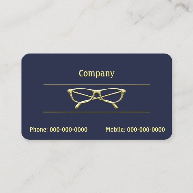 Carte De Visite Lunettes d'or (Devant)