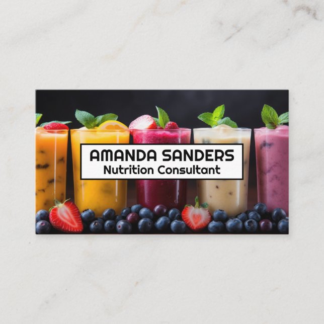 Carte De Visite Lunettes Smoothie | Fruits (Devant)
