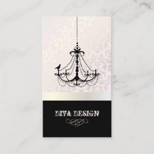 Carte De Visite Lustre + damas baroque /perle + rose