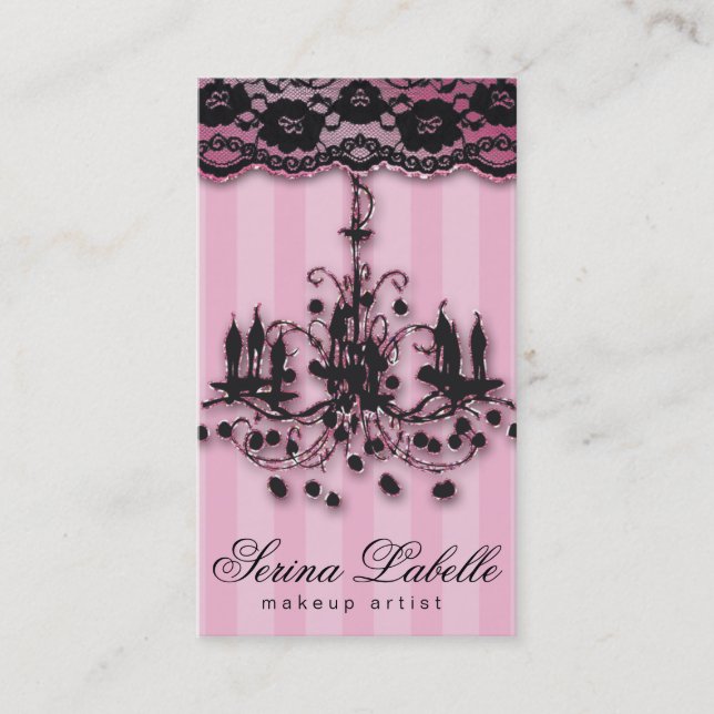 Carte De Visite Lustre élégant d'agent immobilier de maquilleur de (Devant)
