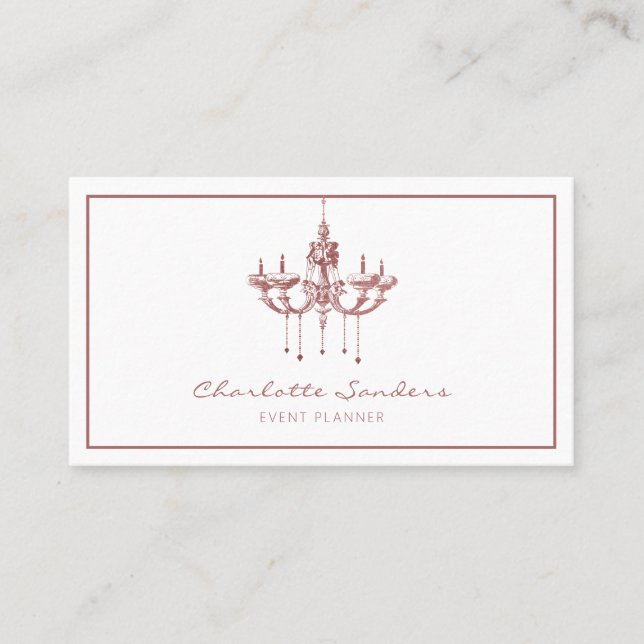 Carte De Visite Lustre élégant rose poussiéreux (Devant)