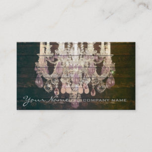 Carte De Visite Lustre vintage rustique en bois de grange chic de