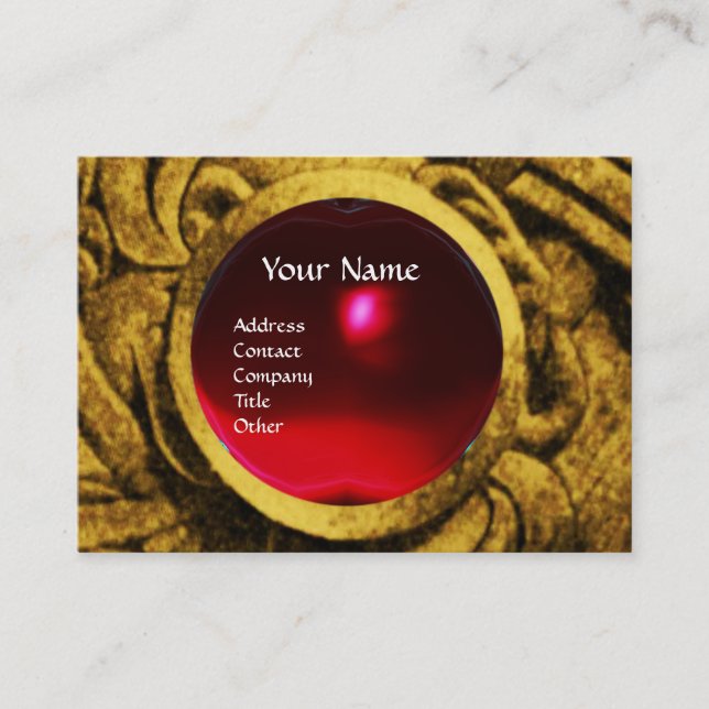 Carte De Visite LUTTER CONTRE GRIFFINS MONOGRAM, or noir rouge rub (Devant)