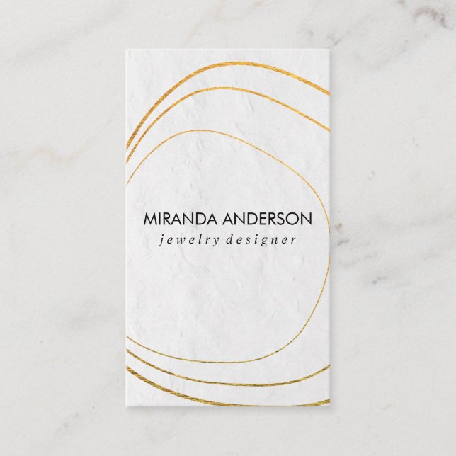 Carte De Visite Lux Abstrait Gold Foil | Artiste moderne (Devant)