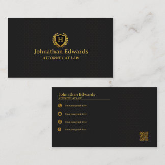 Carte De Visite Luxe Black and Gold Professional | Élégant