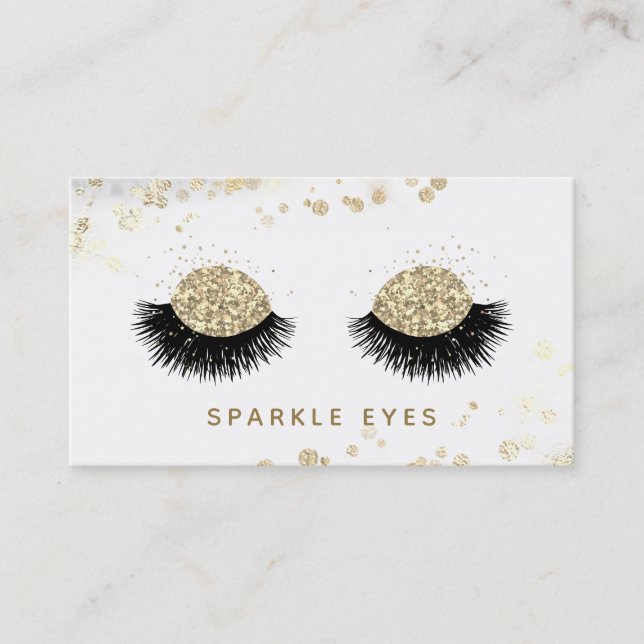 Carte De Visite *~* Luxe Black Gold Grey Eyes Lashes Glam (Devant)