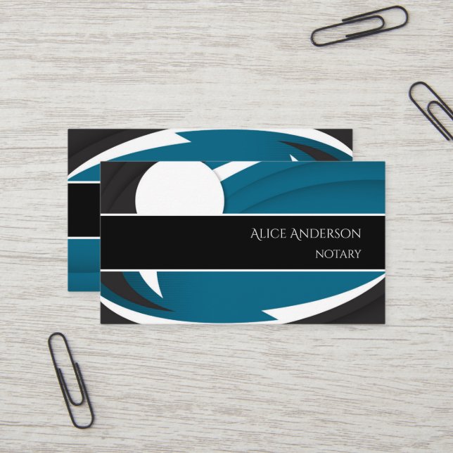 Carte De Visite Luxe bleu blanc élégant professionnel féminin (Devant/Arrière en situation)
