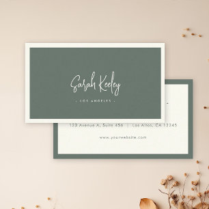 Carte De Visite Luxe Calligraphie Minimale Chic Style Sage Muté
