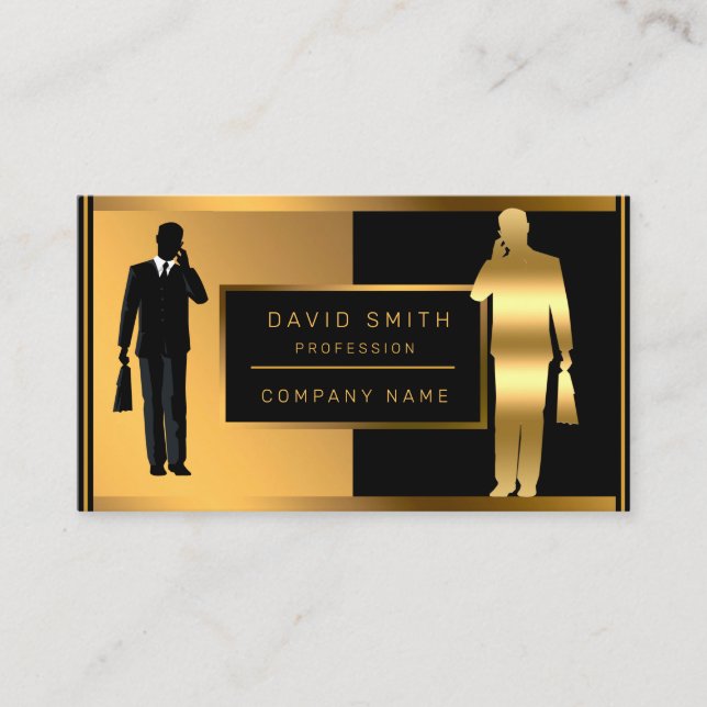 Carte De Visite Luxe Classy Professional Ajouter votre texte (Devant)