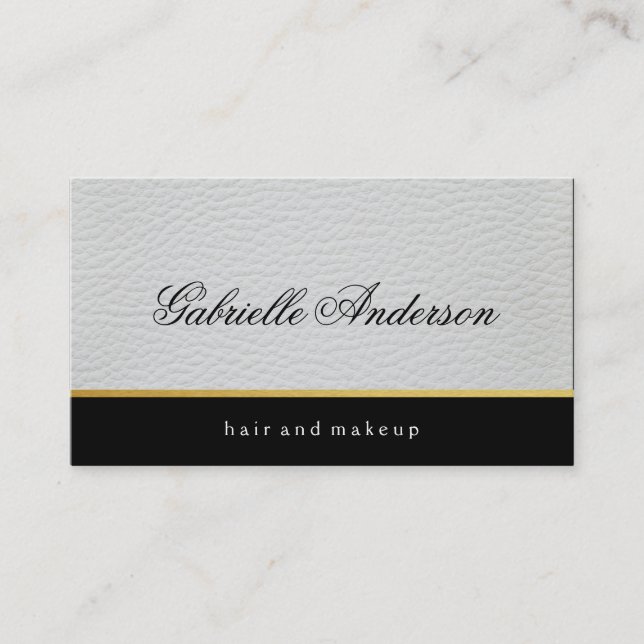 Carte De Visite Luxe Cuir Blanc Simple (Devant)