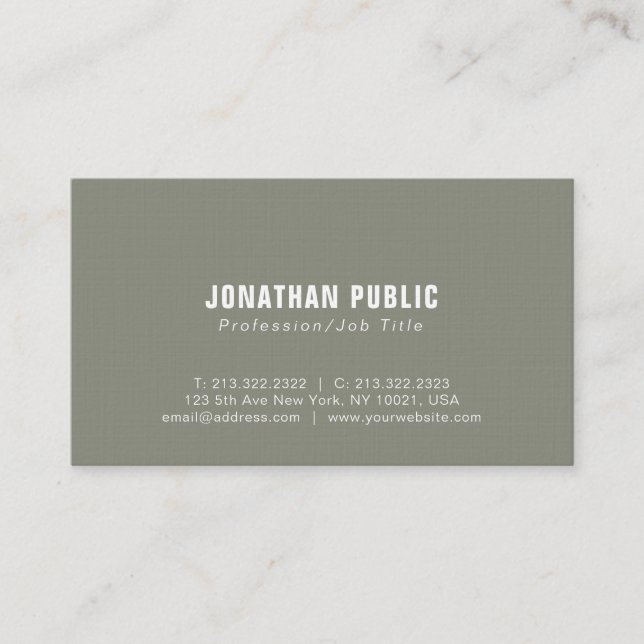 Carte De Visite Luxe de toile de la meilleure qualité simple (Devant)