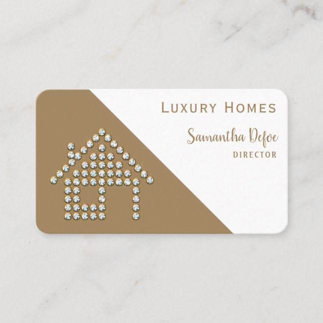 Carte De Visite Luxe Diamond Home | Immobilier professionnel (Devant)