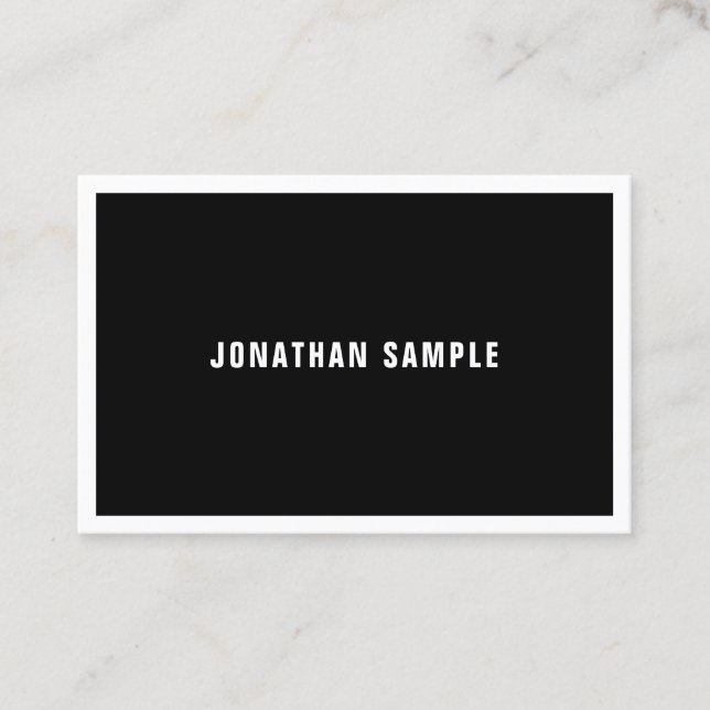 Carte De Visite Luxe Elégant Design Simple Noir Blanc Moderne (Devant)