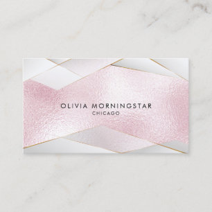 Carte De Visite Luxe Elegant Faces blanches en or rose