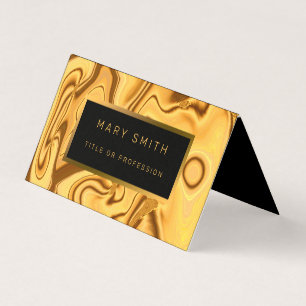 Carte De Visite Luxe Elegant Marbre Or Plier Tente