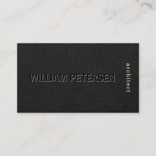 Carte De Visite Luxe élégant noir blanc cuir professionnel