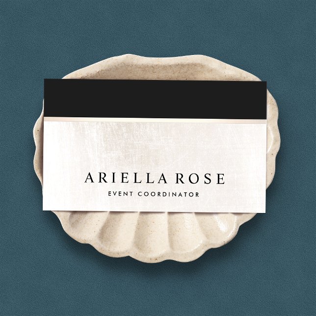 Carte De Visite Luxe Elegant noir et Marbre blanc (Créateur téléchargé)