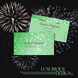 Carte De Visite Luxe Emerald Green Parties scintillant Étoiles lum