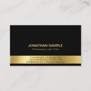 Carte De Visite Luxe en soie de finition d'or noir élégant