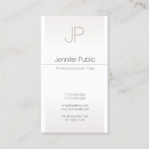 Carte De Visite Luxe Faux Argent tendance Créatif Monogram Plain