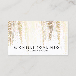 Carte De Visite Luxe Faux Gold Confetti Motif de pluie
